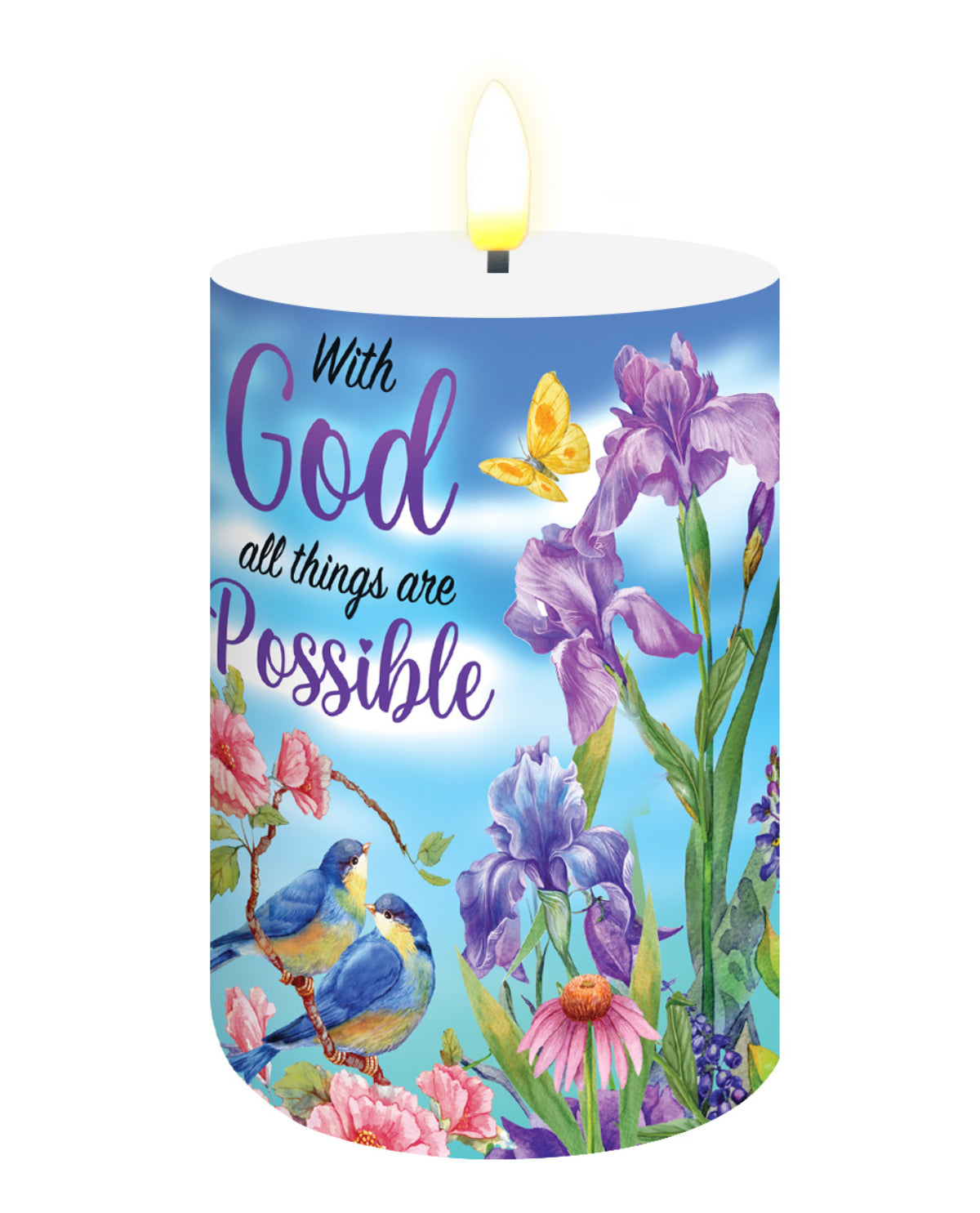 "With God" Flameless Candle