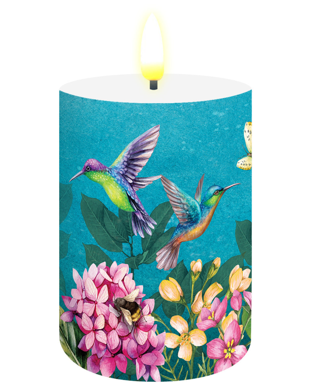 Springtime Hummingbirds Flameless Candle