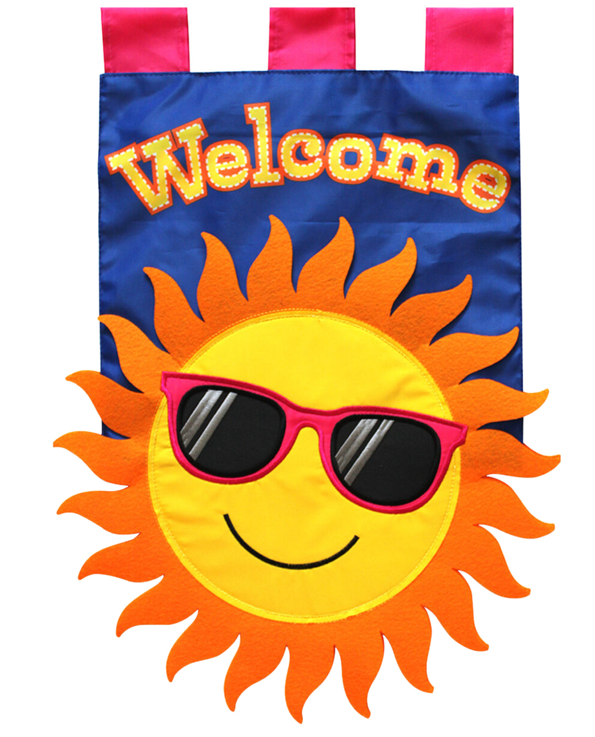 Welcome Sun Applique Garden Flag