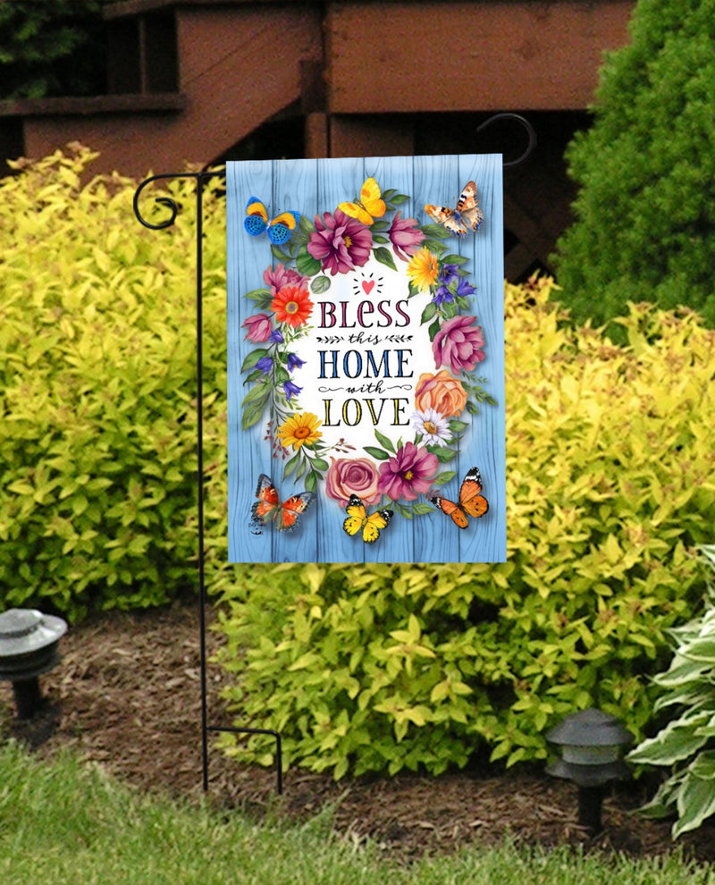 "Bless This Home With Love" Garden Flag