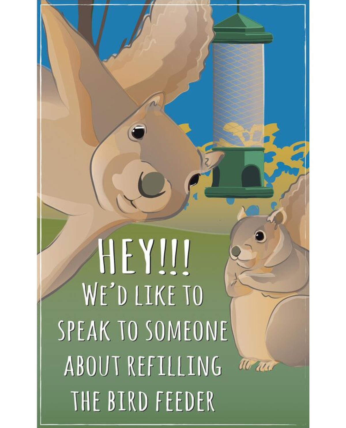 Squirrel Feeder Garden Flag