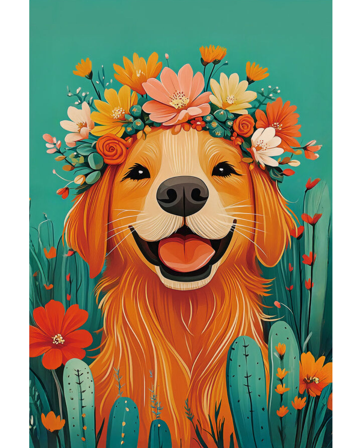 Floral Dog Garden Flag