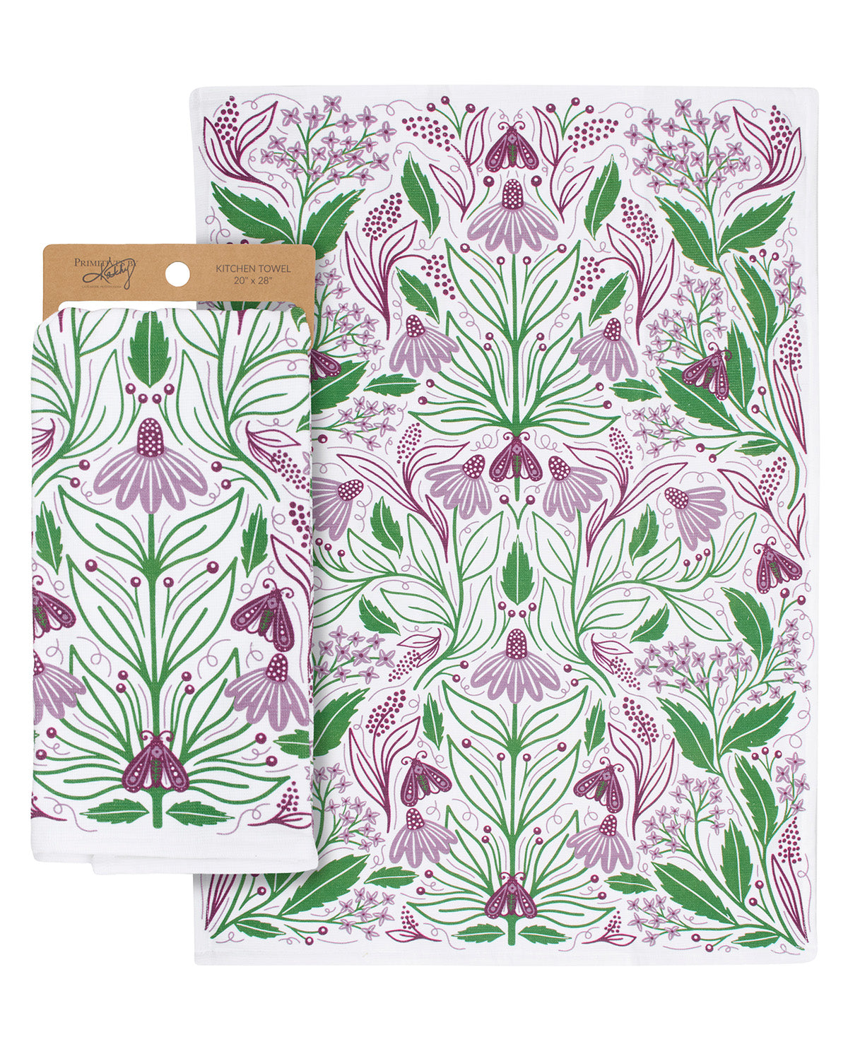 Primitives By Kathy Purple Floral Kitchen Towel