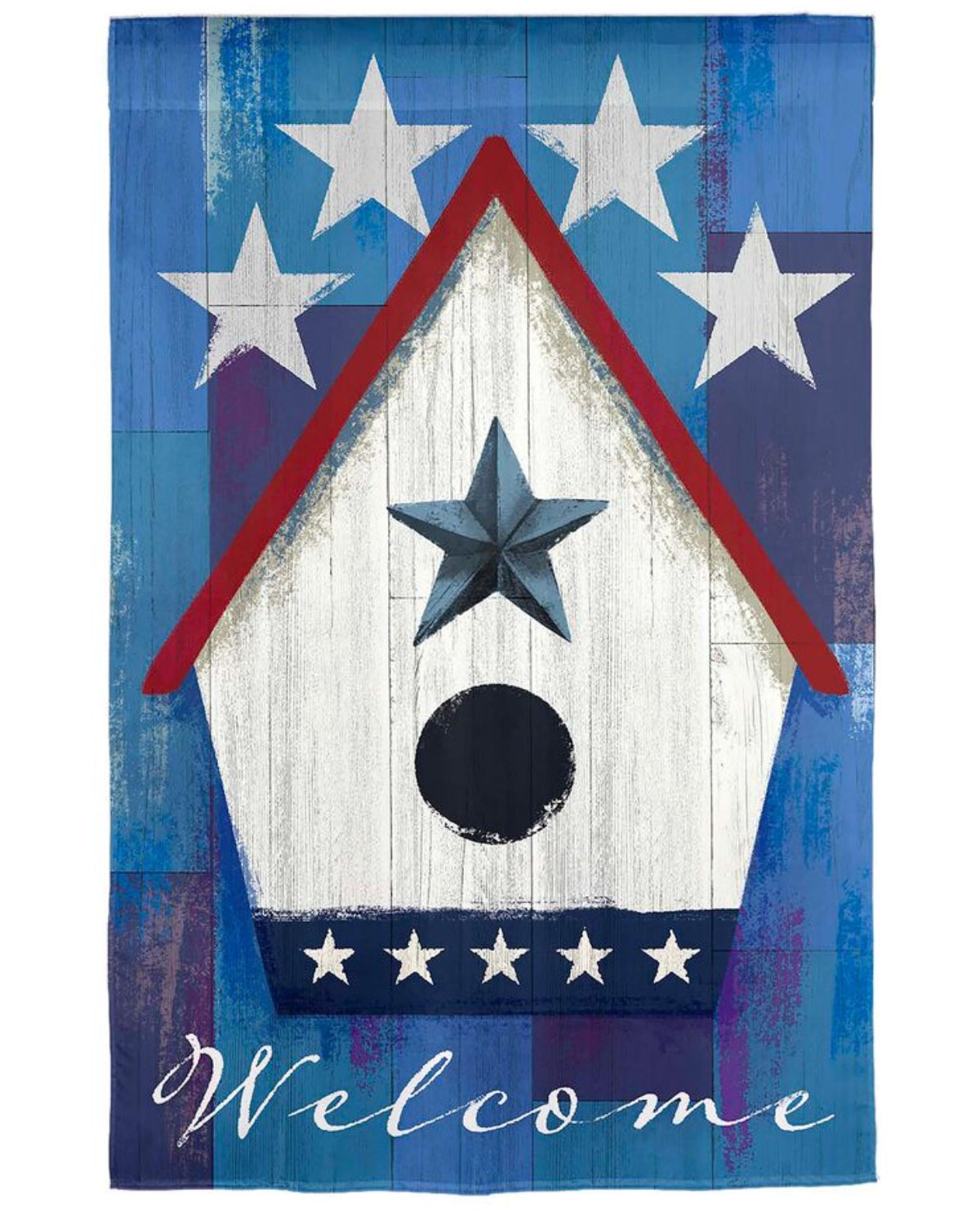 Patriotic Birdhouse Garden Flag