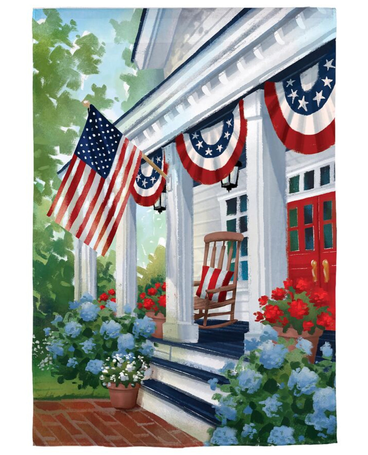 Patriotic Porch House Flag