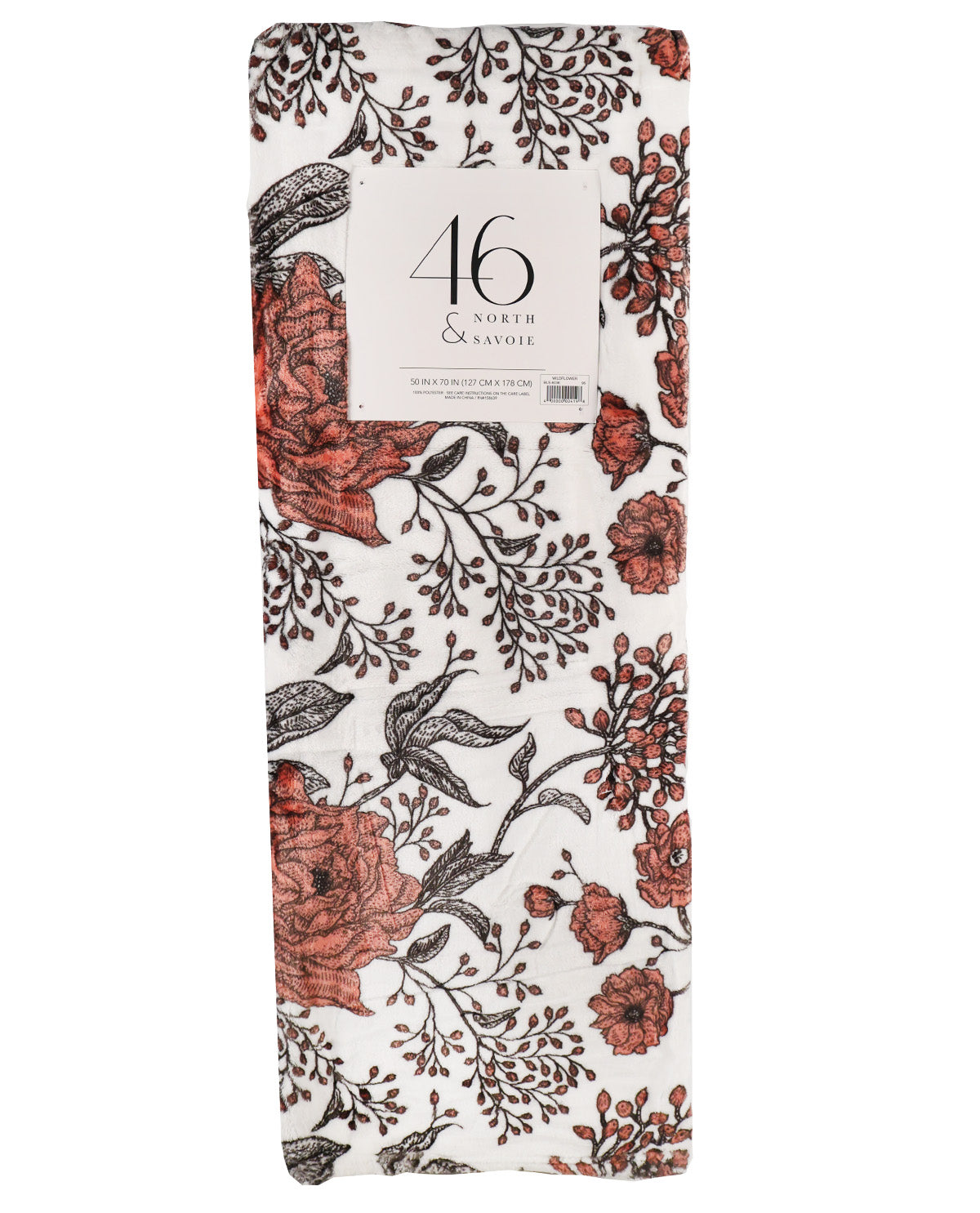 Coral Floral 50x70" Plush Throw
