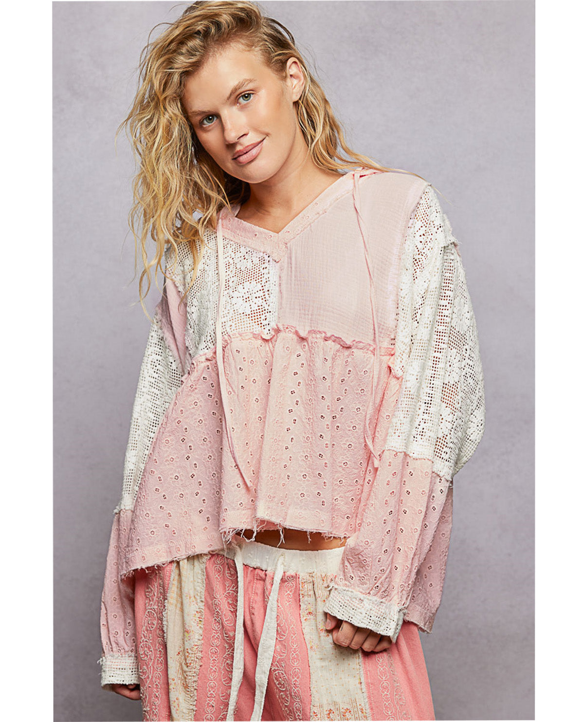 POL Colorblock Top Pink