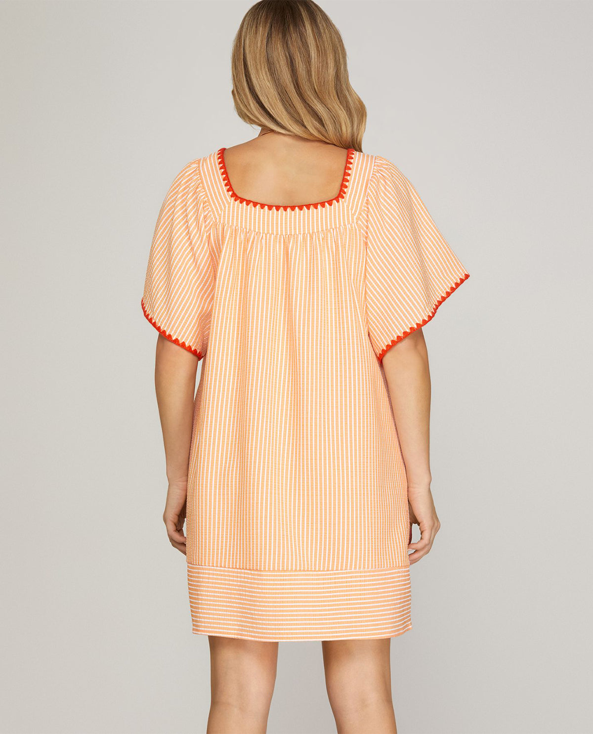 She And Sky Square Neck Dress Apricot