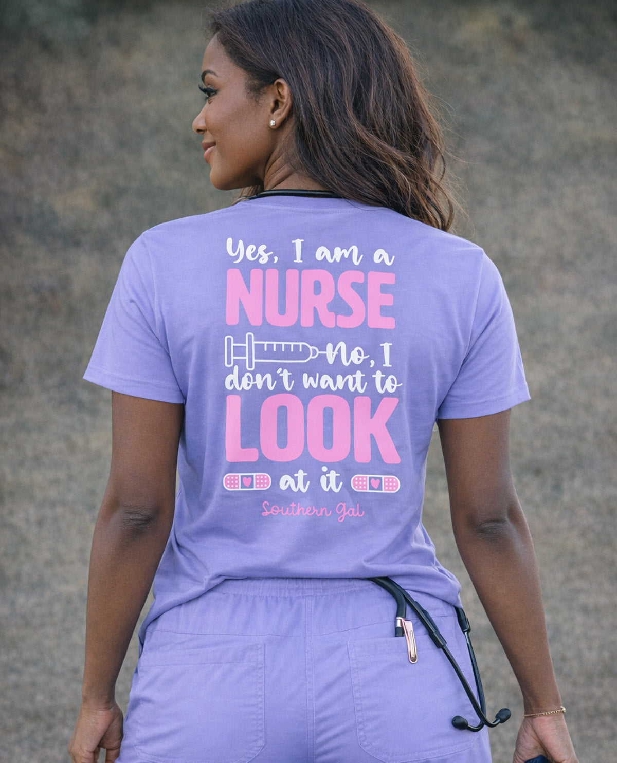 Southern Gal No Look Short Sleeve Screen Tee Violet