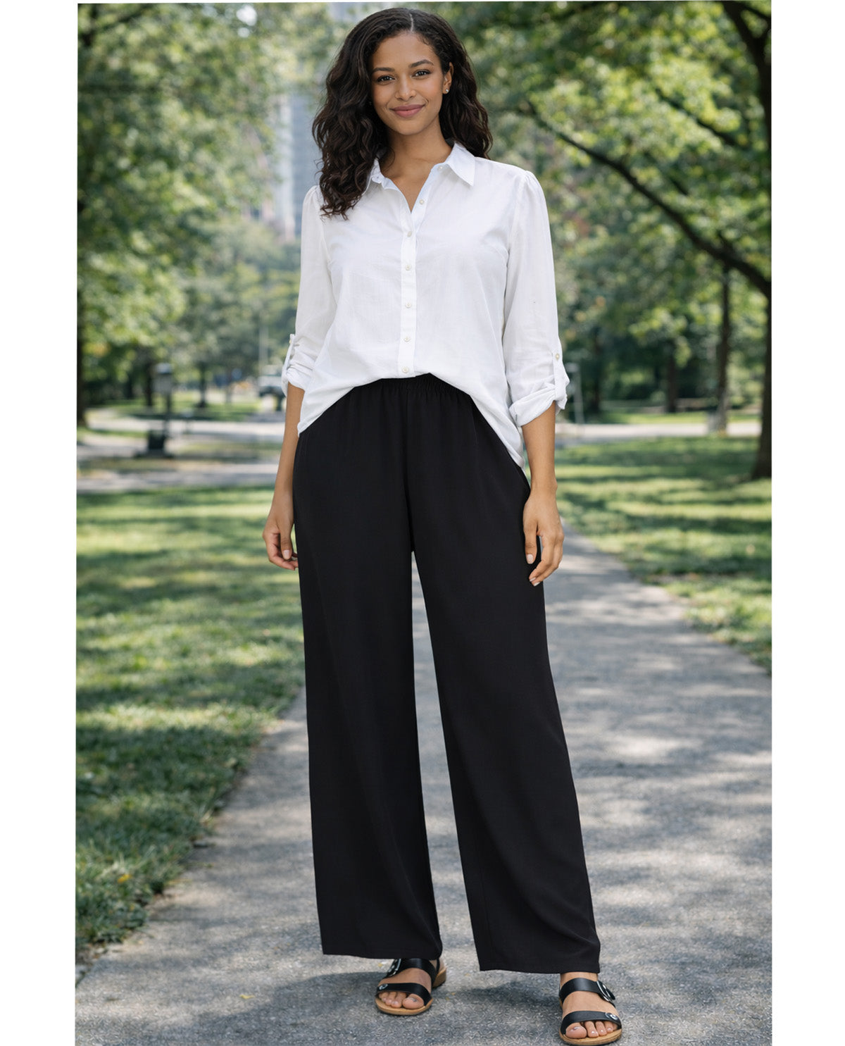 Avalanche Woven Wide Leg Pant Black