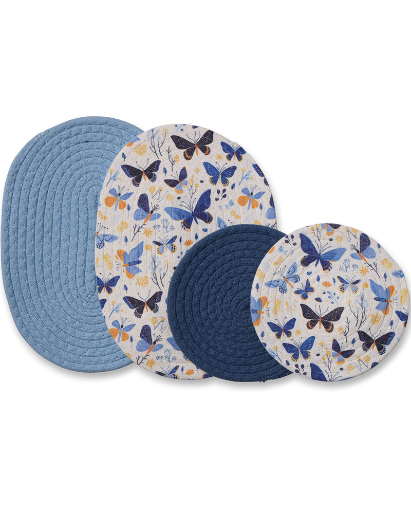 4pc Trivet Set Blue