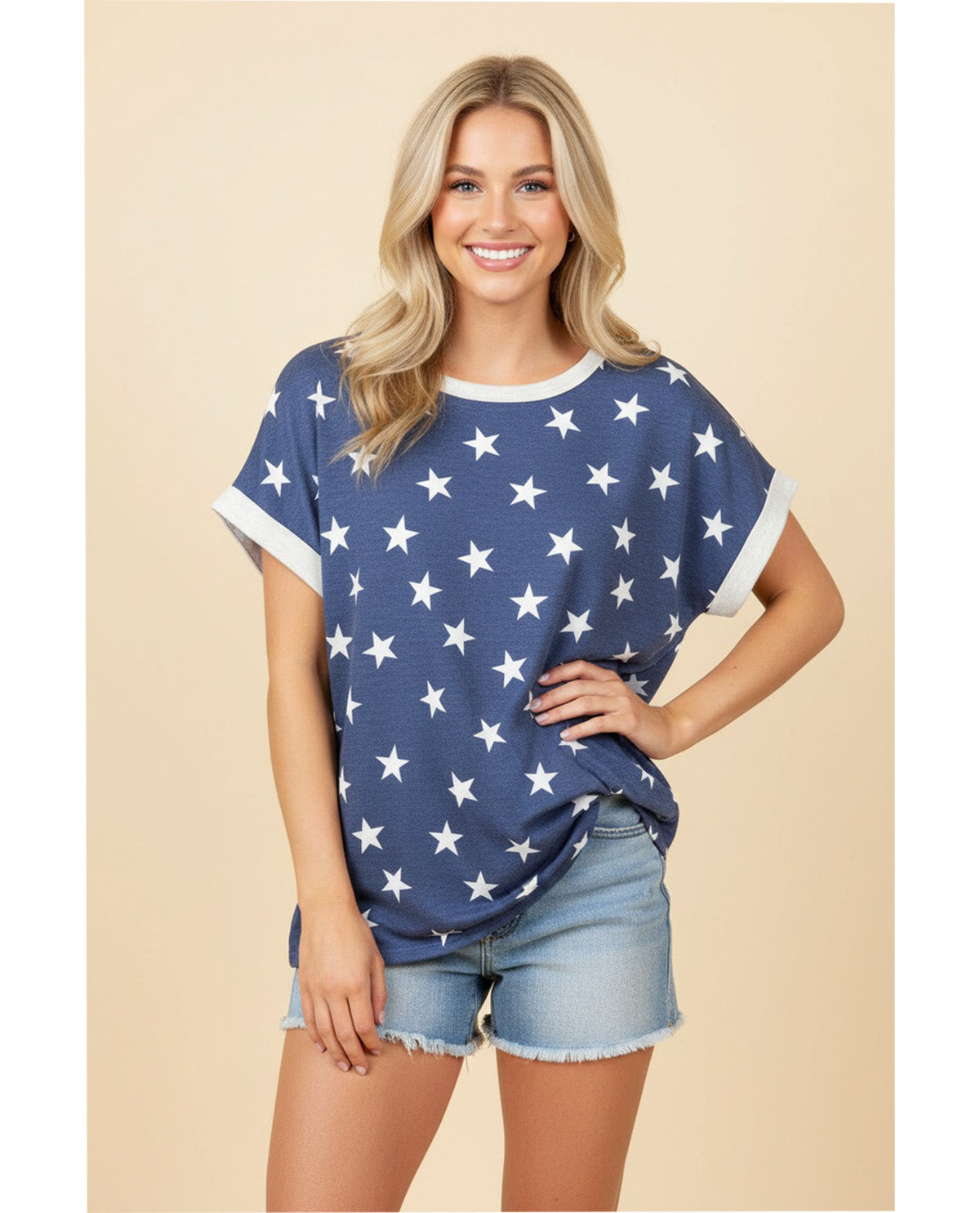 Heimish All Over Stars Dolman Top Navy