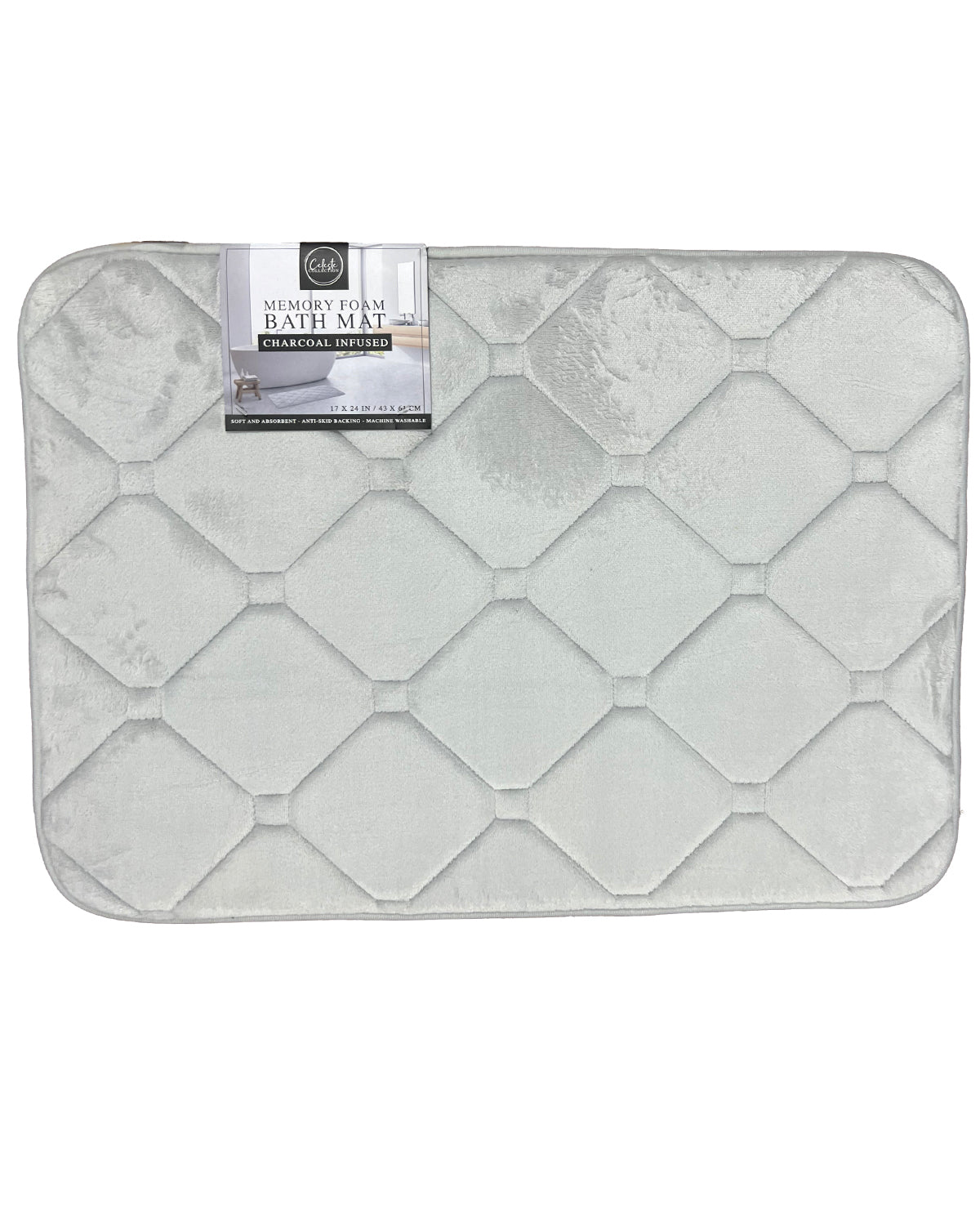 Memory Foam Bath Mat Grey