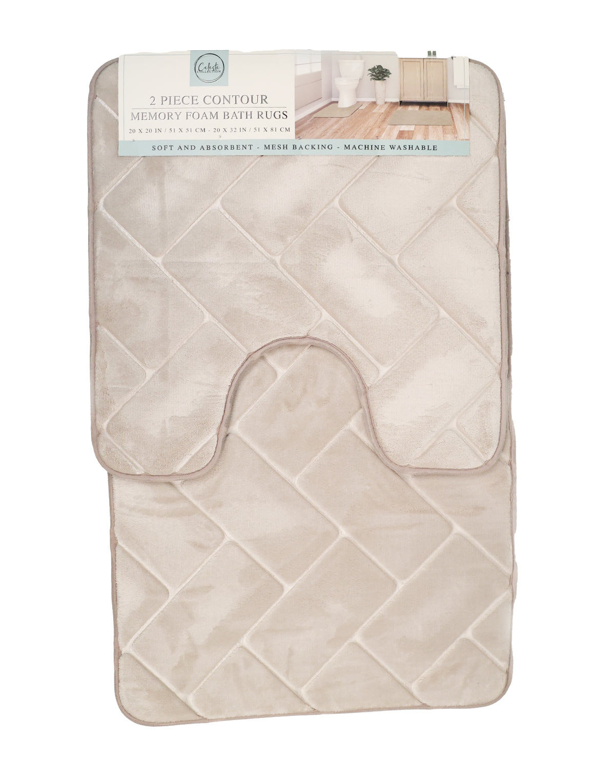 Natural 2 Pack Memory Foam Bath Mats