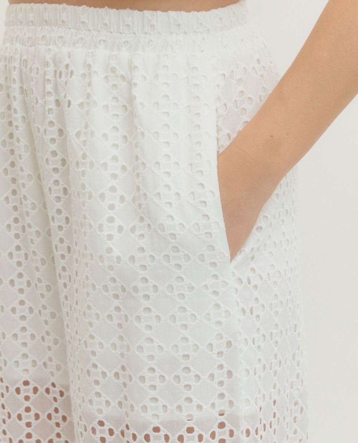 Entro Eyelet Skirt Off White