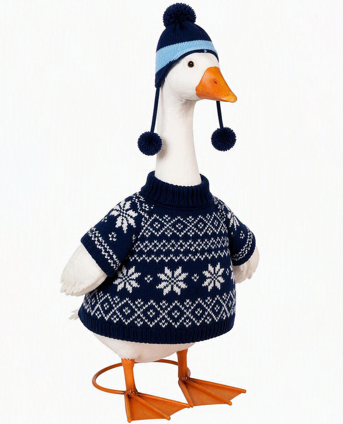 Evergreen Porch Goose Outfit Blue Sweater