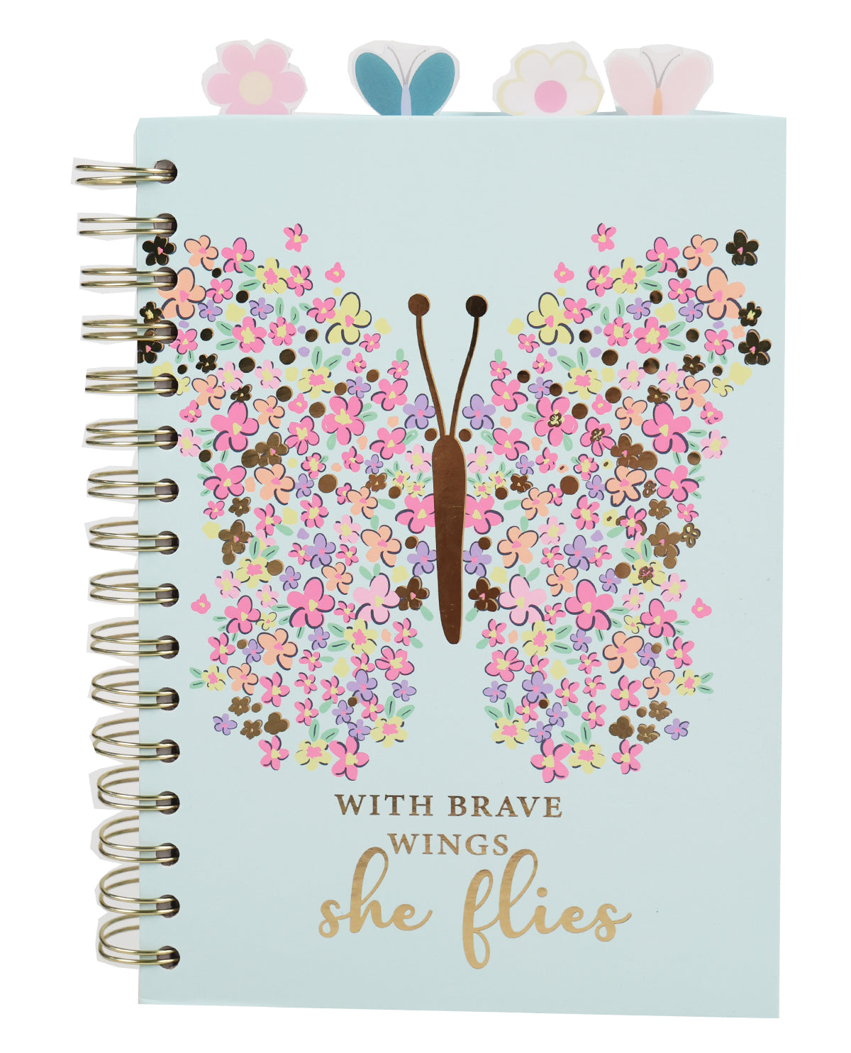 Floral Butterfly Spiral Notebook