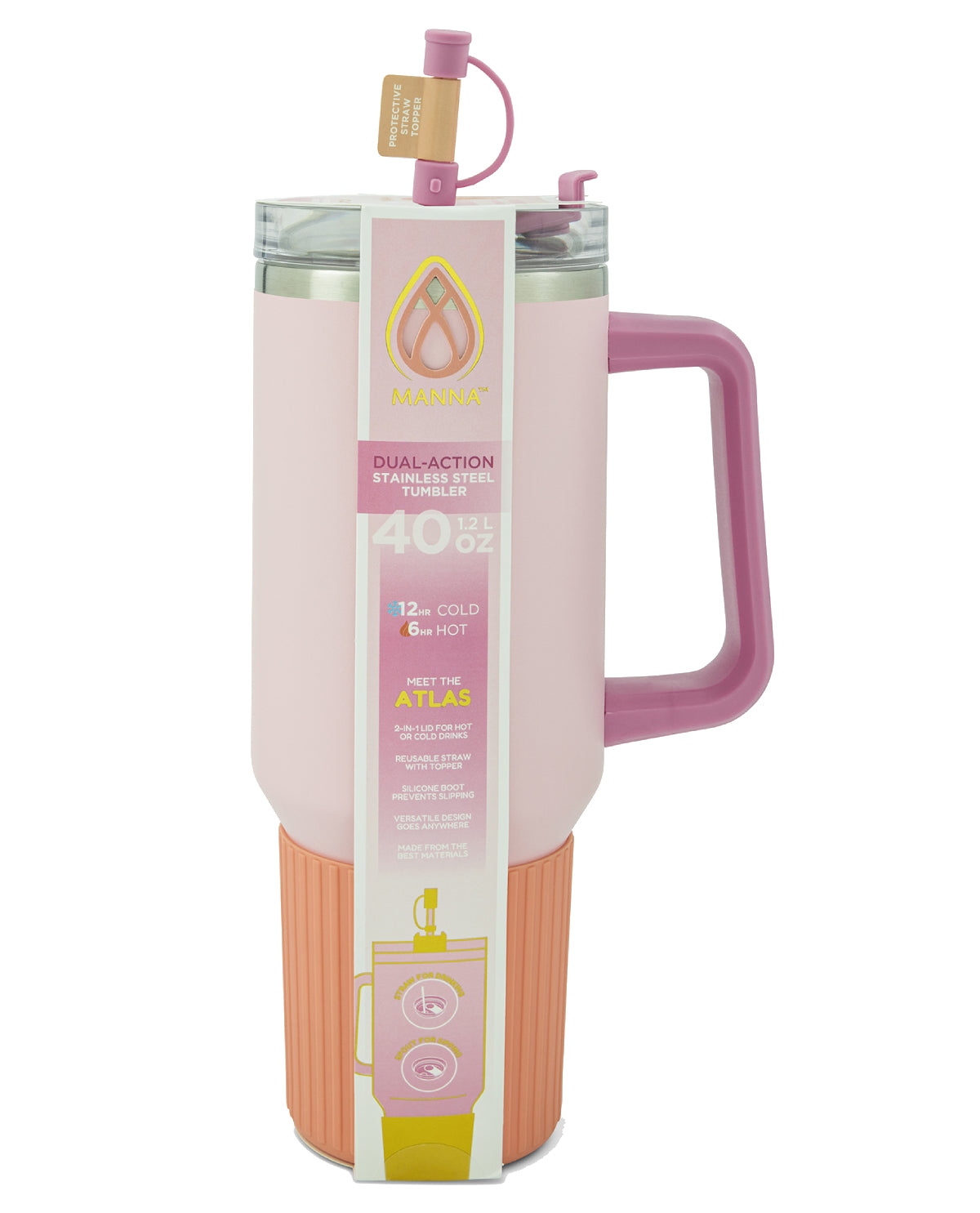 40oz Tumbler - Pink Peach