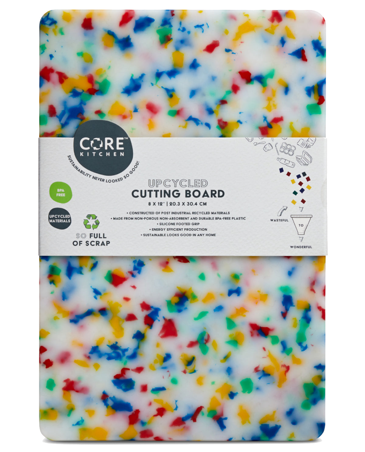 Recycled Small Plastic Cutting Board - Confetti