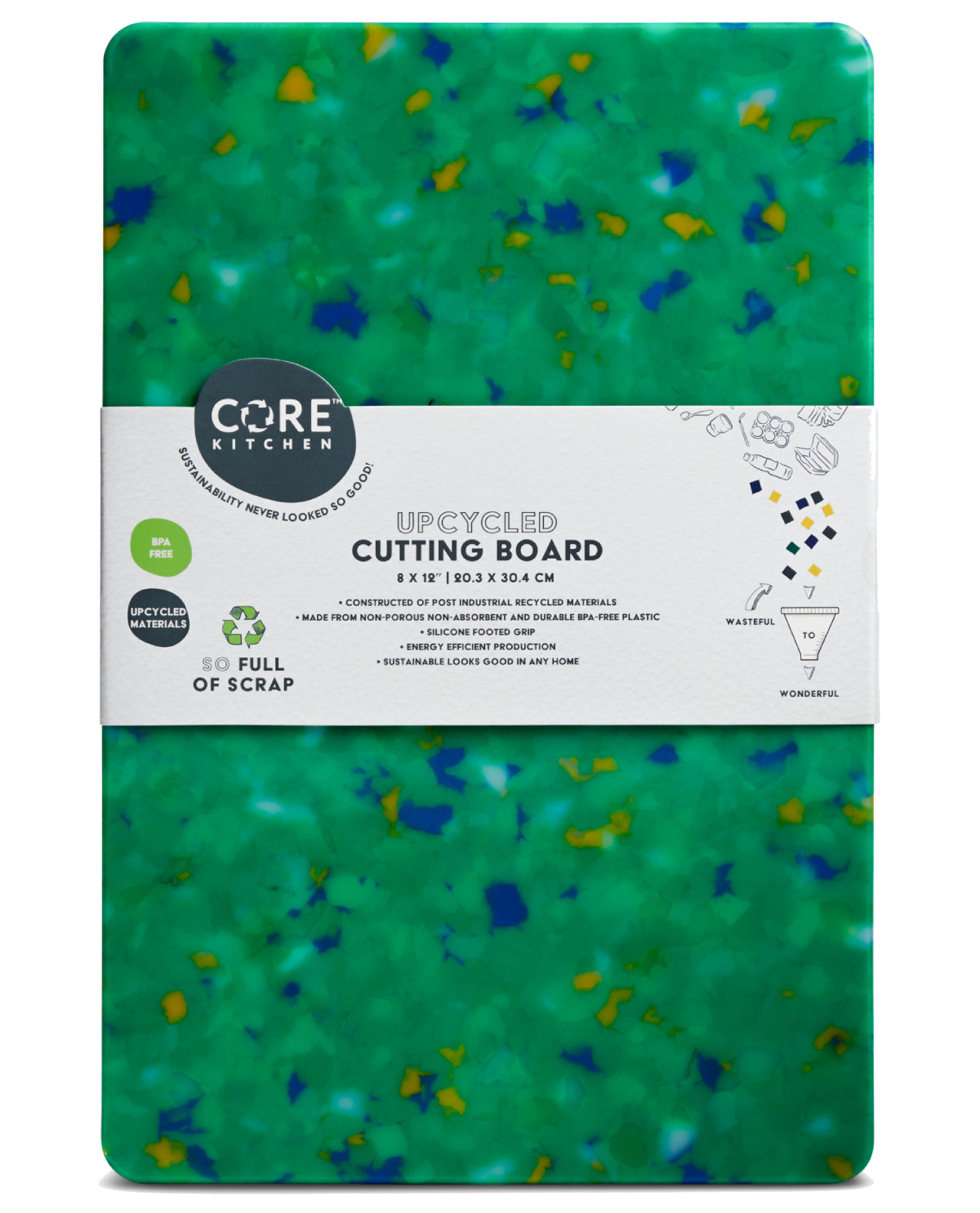 Recycled Small Plastic Cutting Board - Green