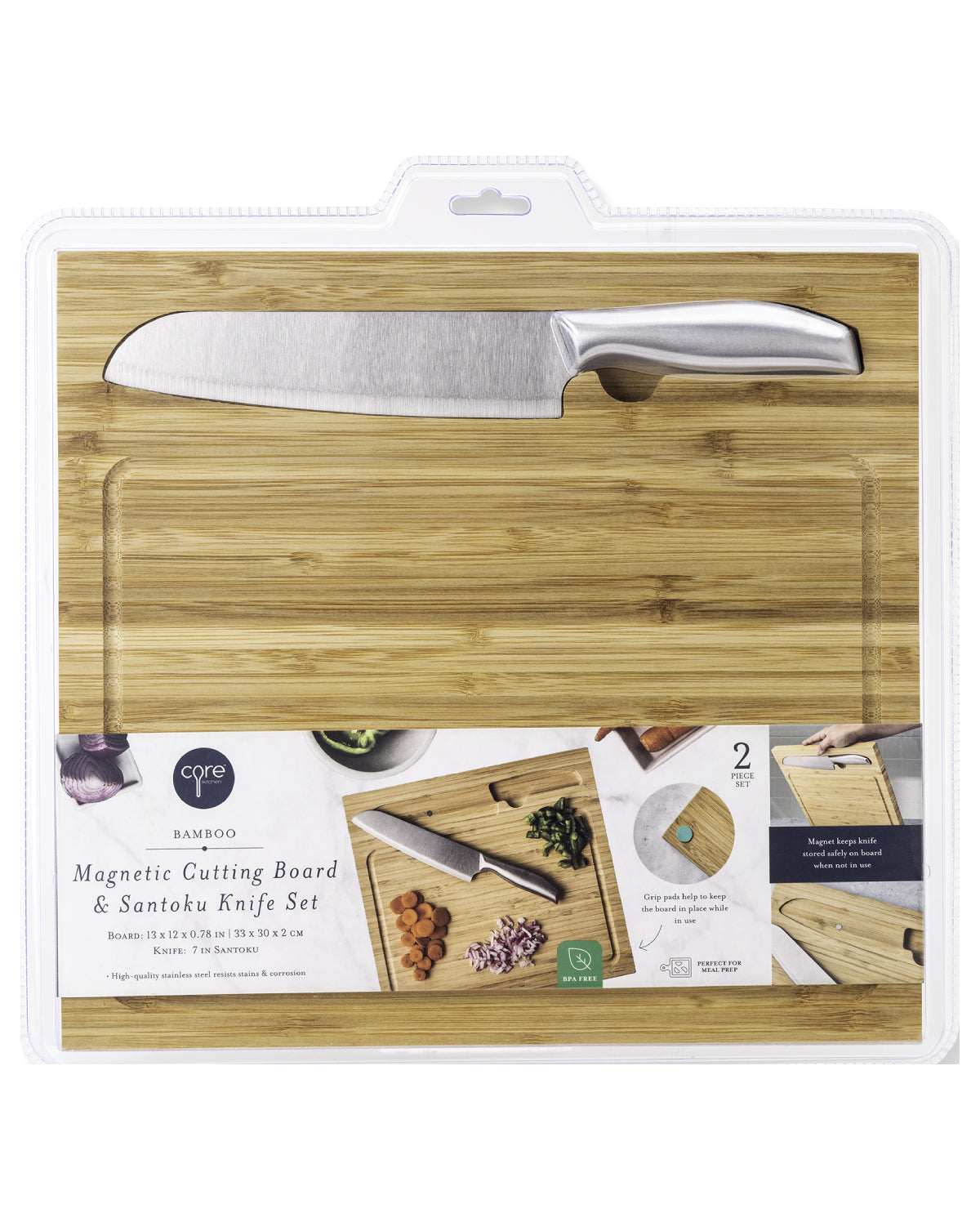 Bamboo Cutting Board With Knife