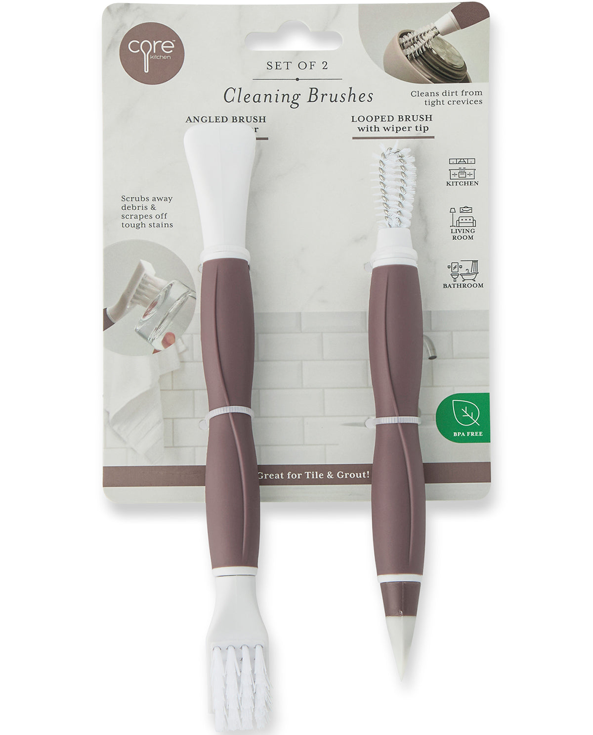 2pc Tile And Grout Brush