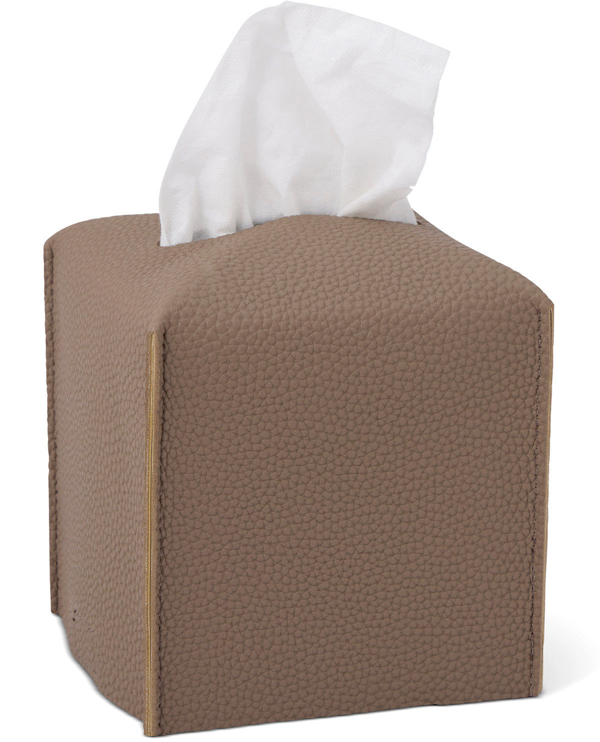Small Faux Leather Tissue Holder Taupe