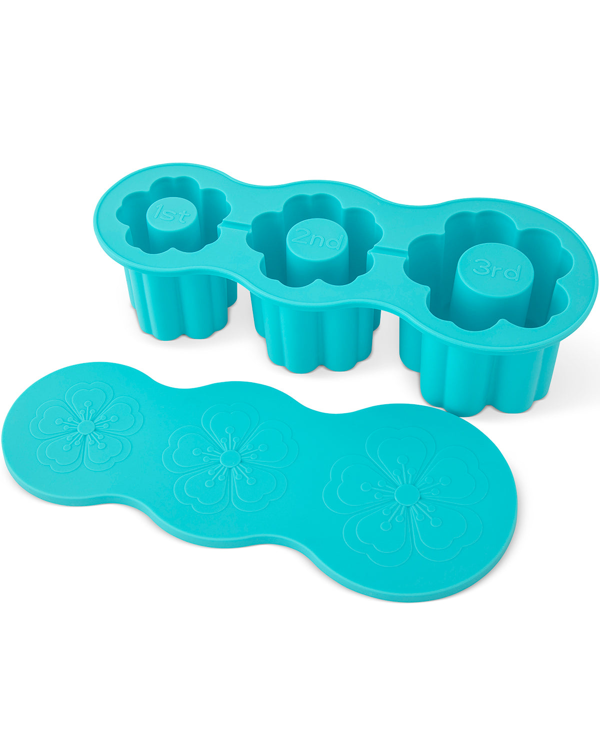 3 Flower Ring Ice Mold Blue