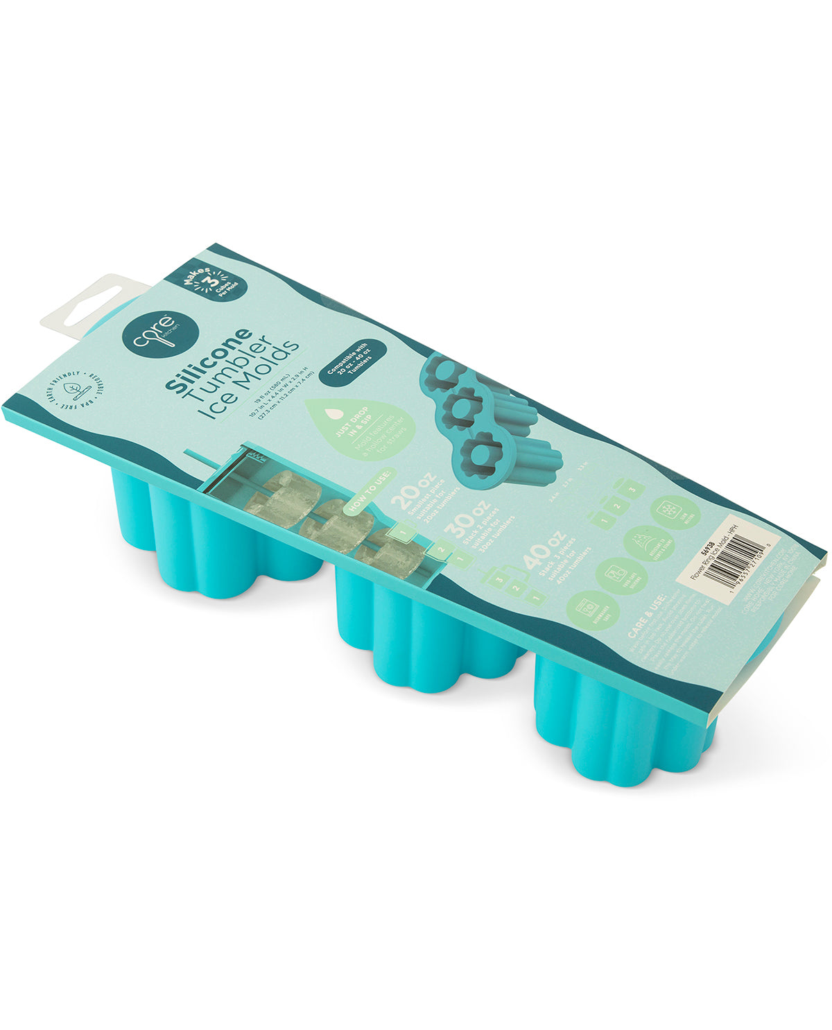 3 Flower Ring Ice Mold Blue