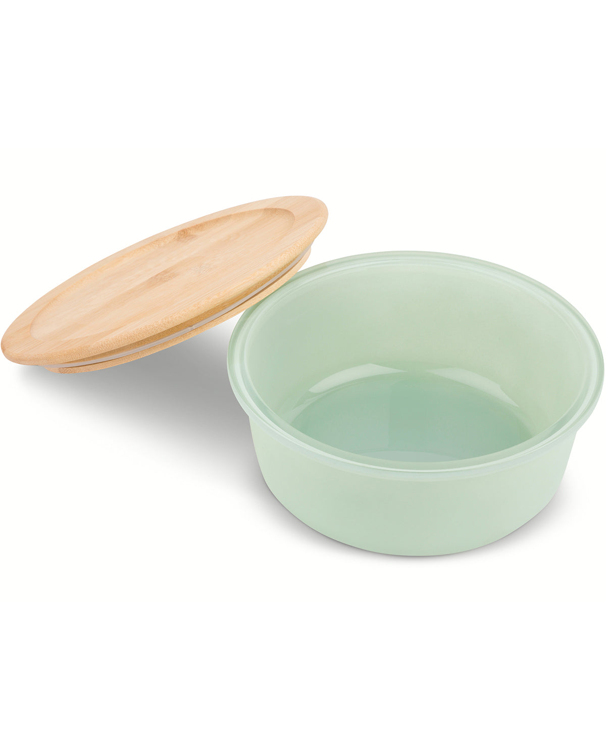 32oz Sage Round Glass FS With Lid