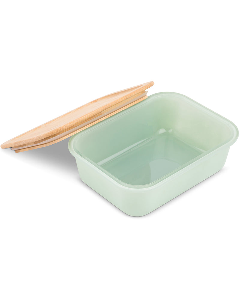 34oz Sage Rect Glass FS With Lid