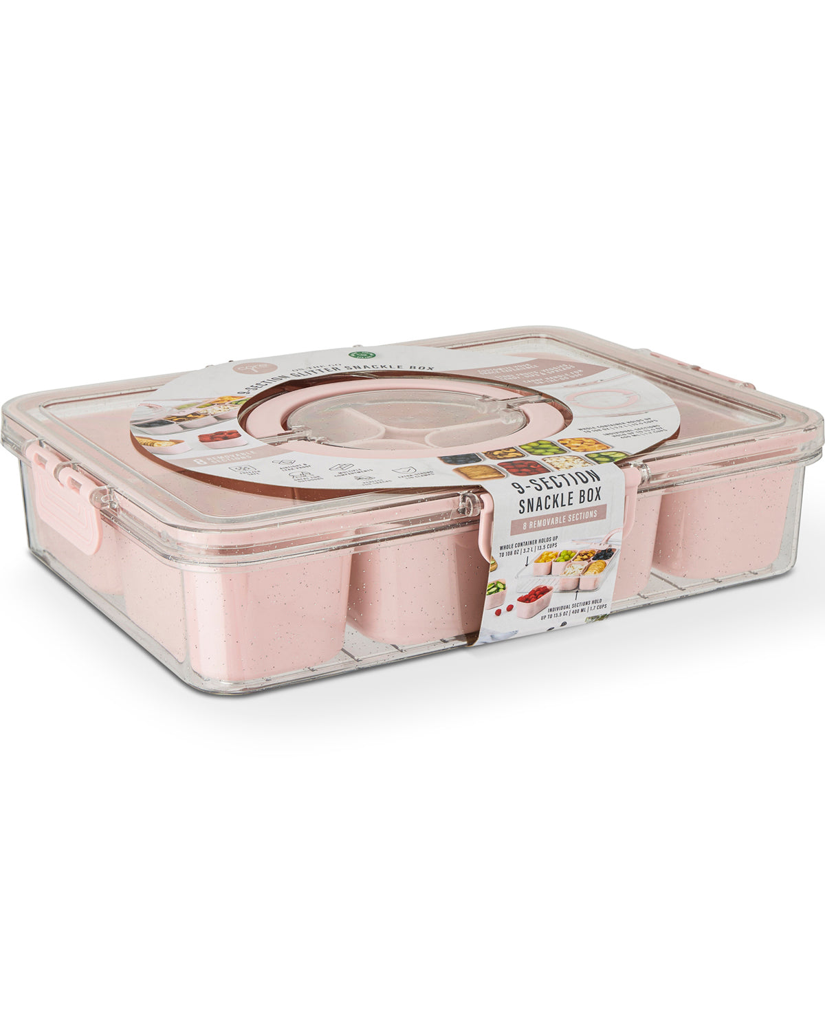 9 Section Glitter Handled Snackle Crepe