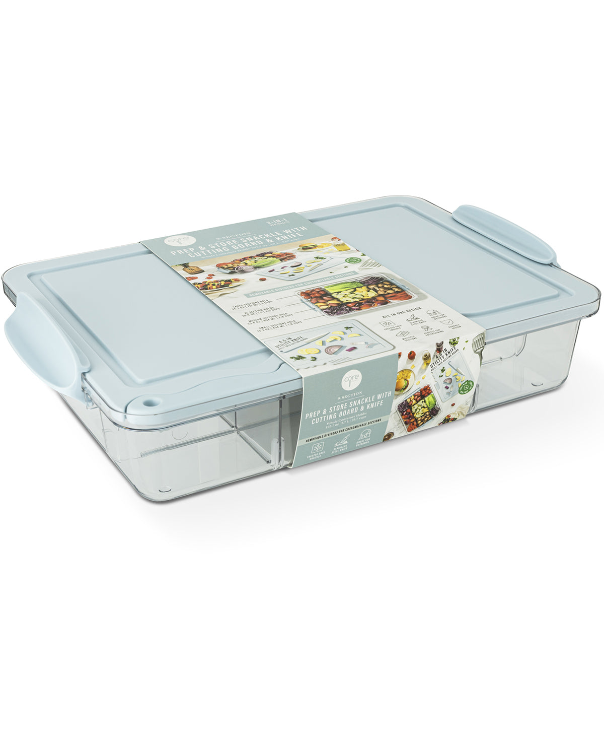 9 Section Snack Box With Built In Knife Board Harbor