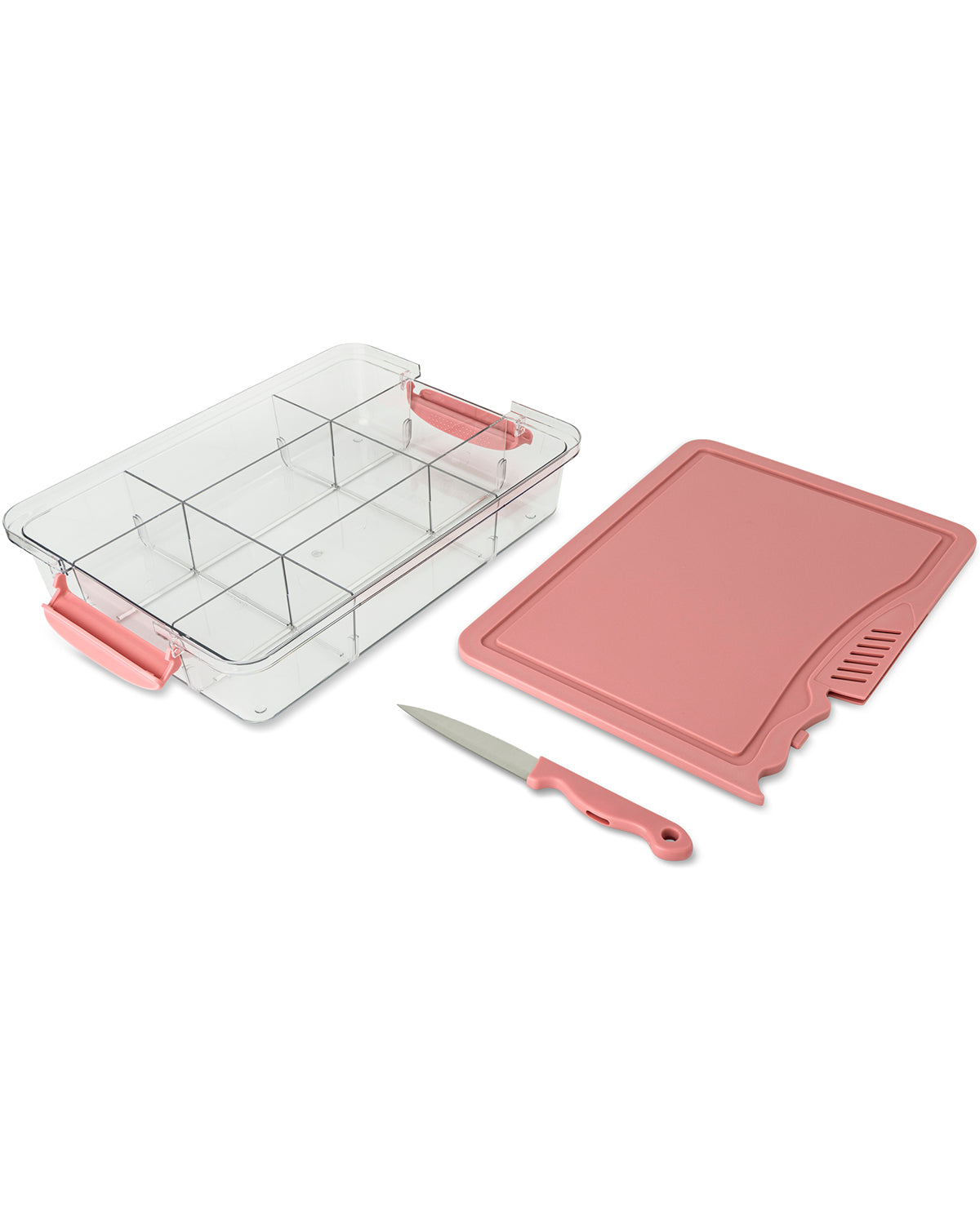 9 Section Snack Box With Built In Knife Board Velvet