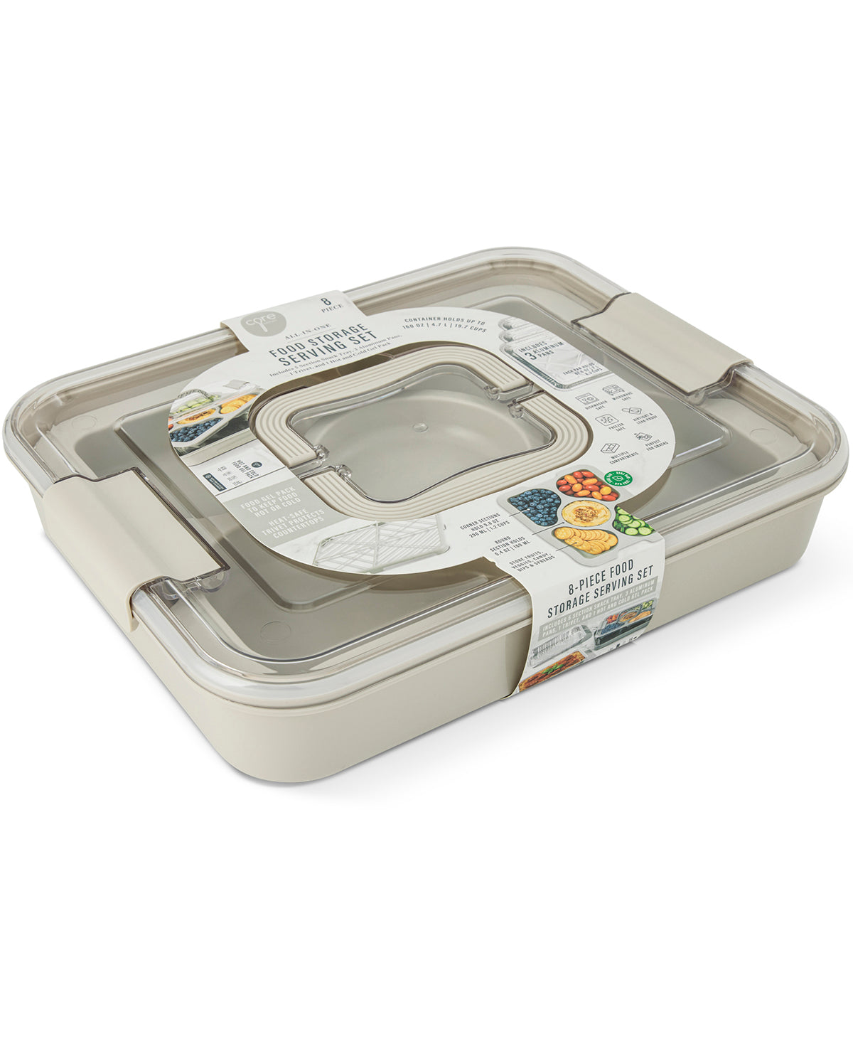 8 Piece Food Storage Serve Set Elephant Charm