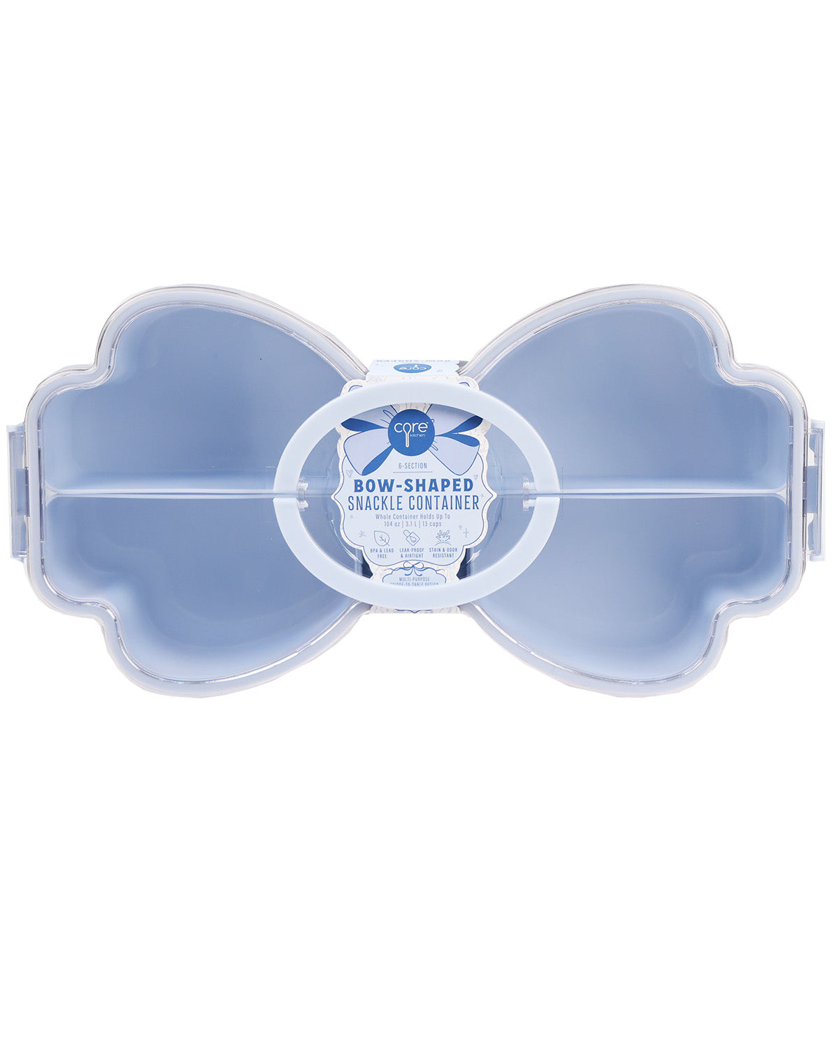 6 Section Bow Snackle Box - Cloudy Sky