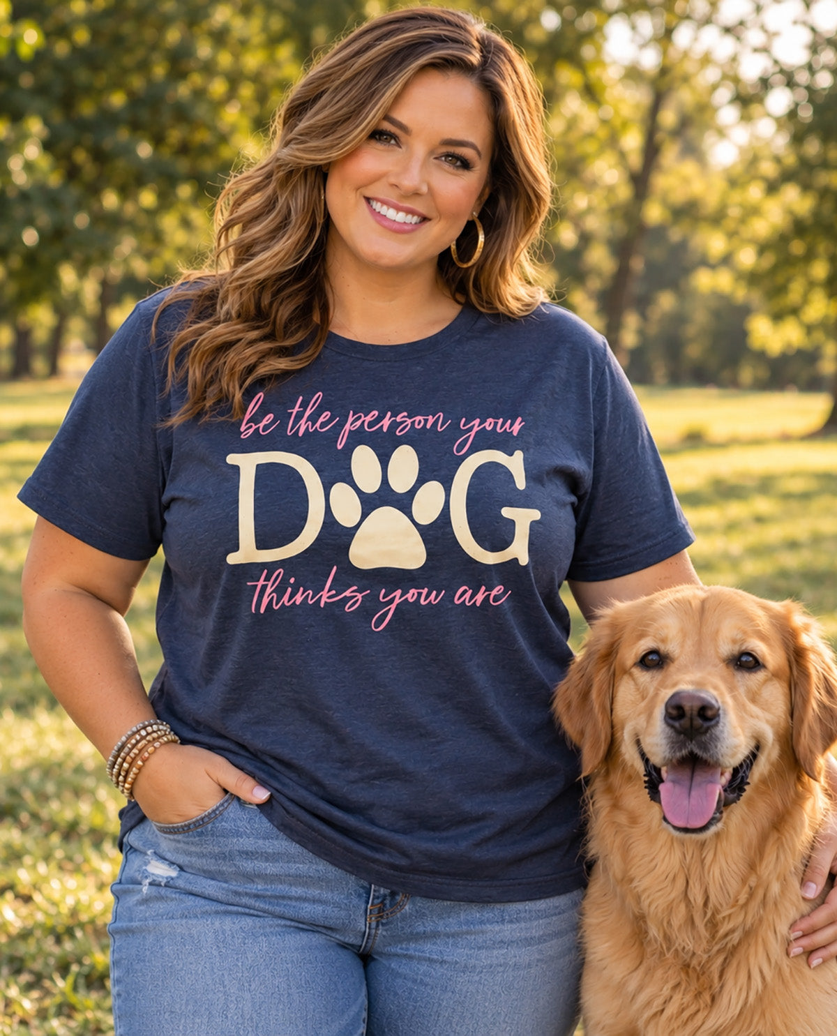 Be The Person Your Dog Thinks You Are Short Sleeve Tee Navy
