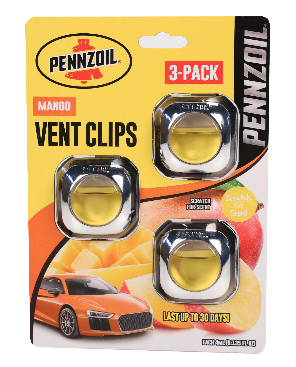 Pennzoil 3pk Mango Vent Clip