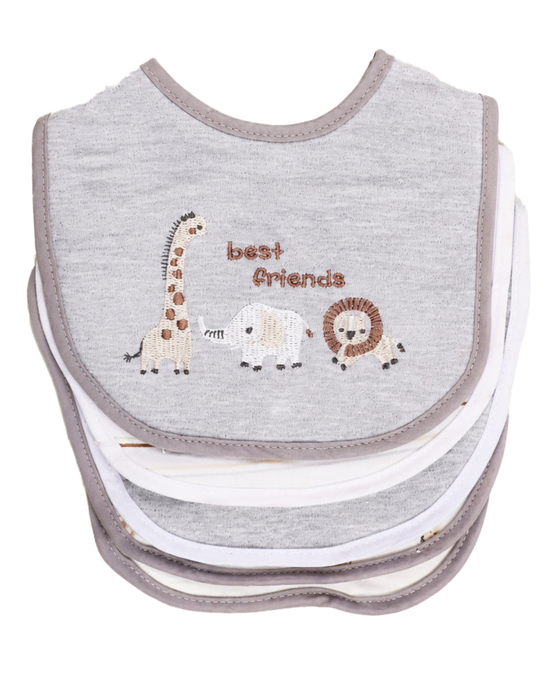 5 Pack bibs with animals best friend print