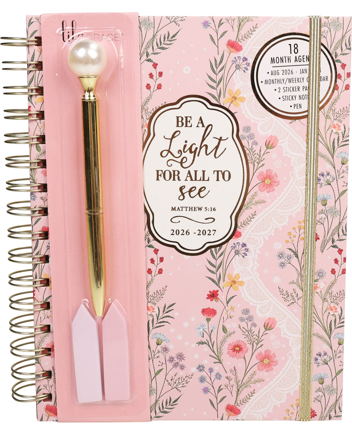 Lila Grace Lace Floral Agenda with Pen