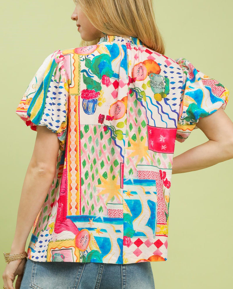 Umgee Abstract Print Top Multi