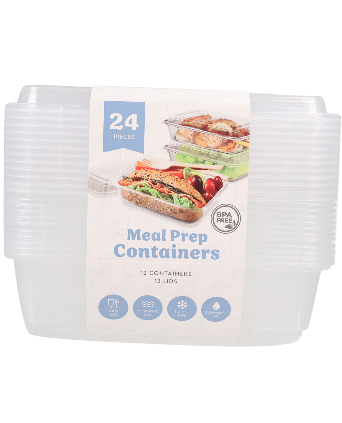 24pc Clear Meal Prep Sets