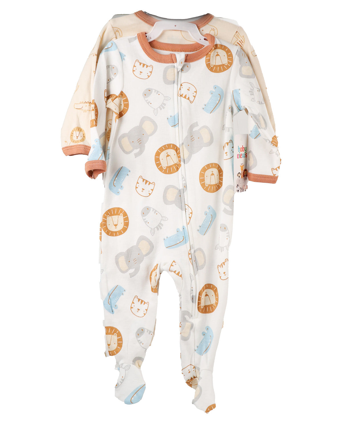Baby Views 2 Pack Footed Safari Coveralls
