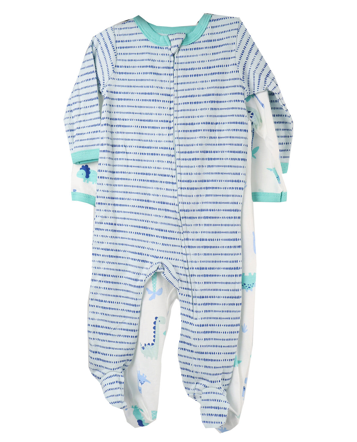 Baby Views 2 Pack Footed Dinosaur Coveralls