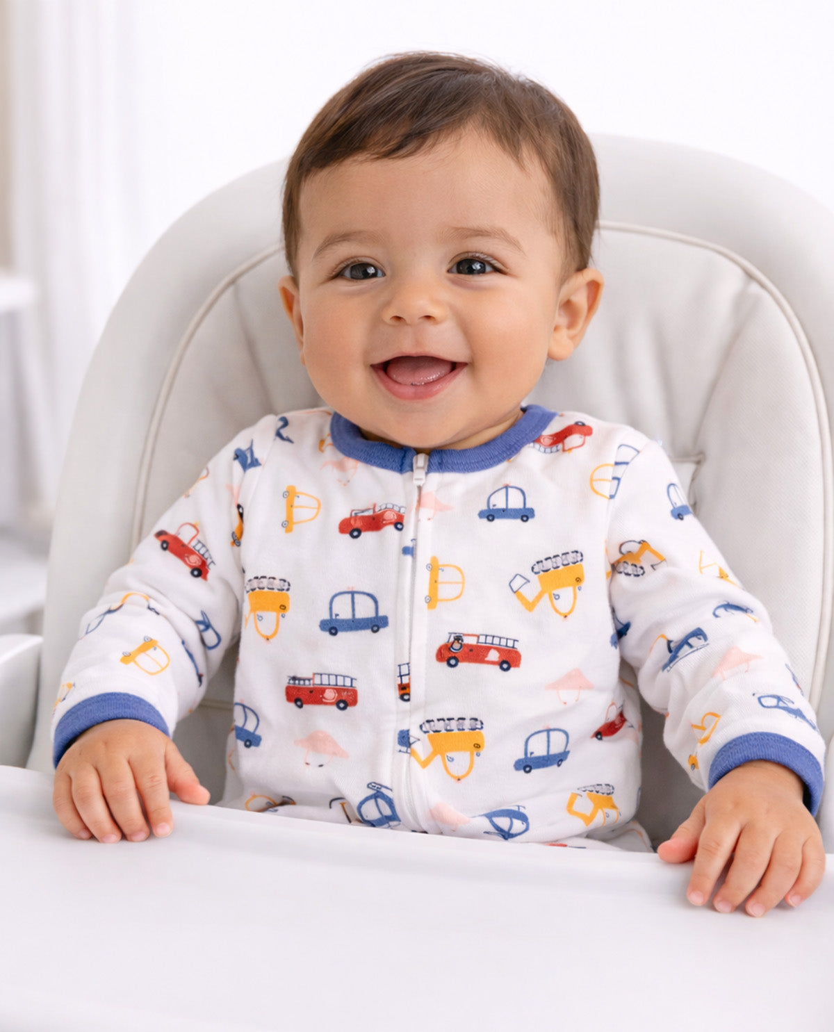 Baby Views Cotton Coveralls - Vehicles