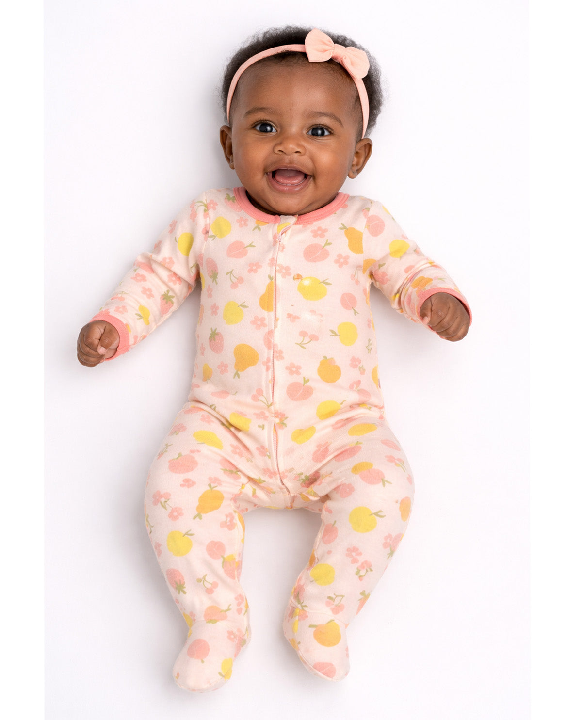 Baby Views Cotton Coveralls - Peach Pear