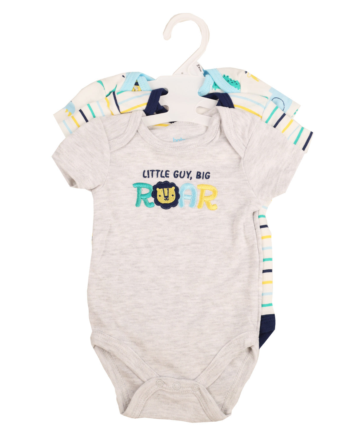 Baby Views 3 Pack Bodysuits - Grey Safari