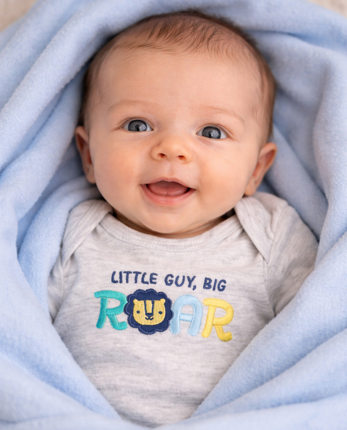 Baby Views 3 Pack Bodysuits - Grey Safari