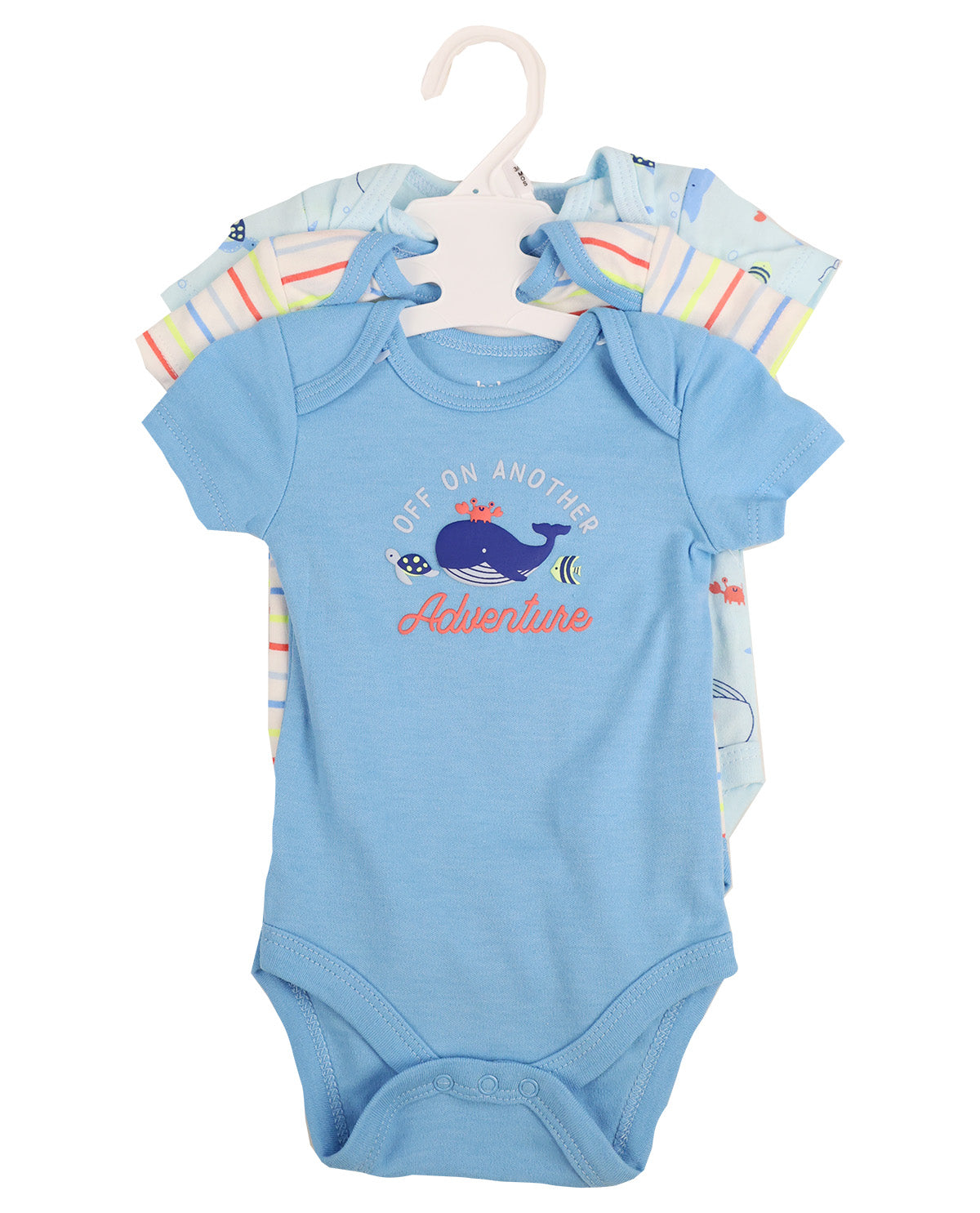 Baby Views 3 Pack Bodysuits - Blue Sea Life