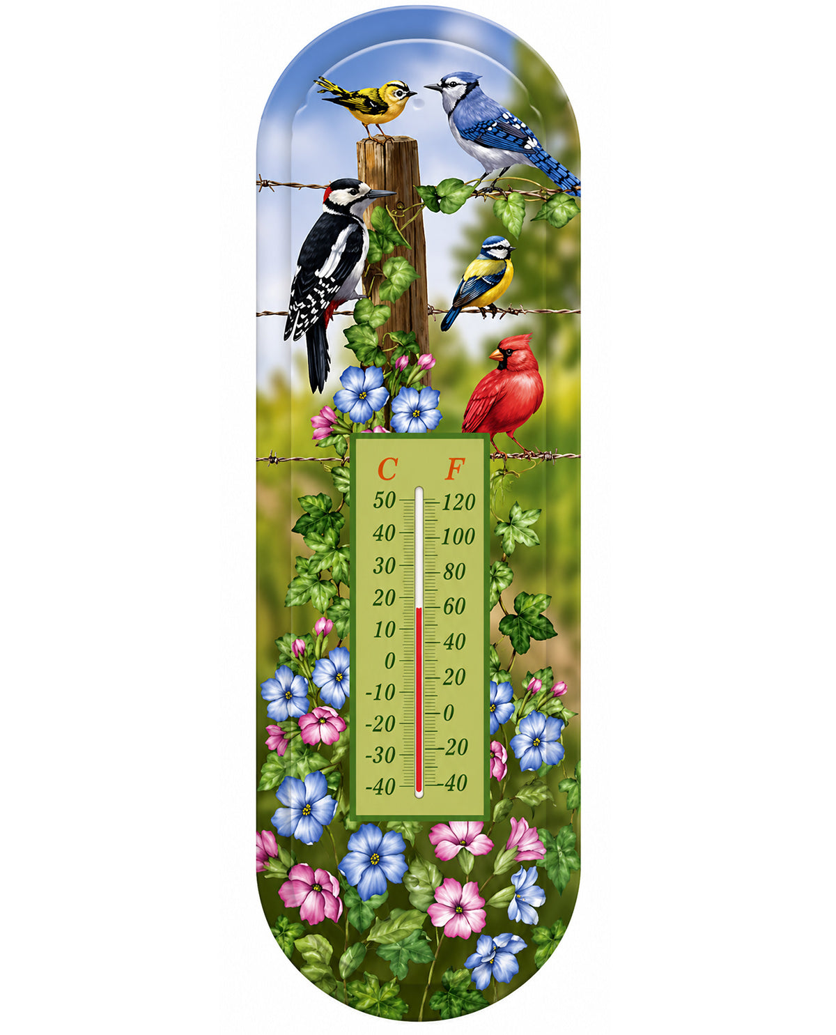 Spring Cardinal Birds Thermometer